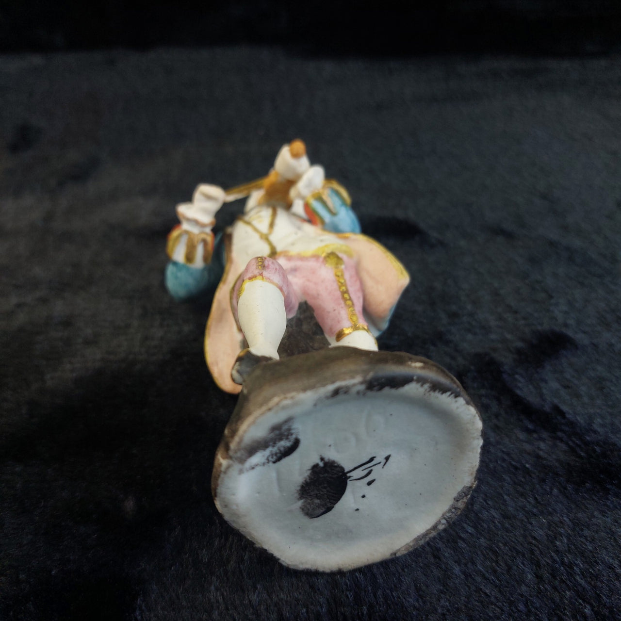 Antique Figurine Porcelain Violinist Rococo Style 5.5" Gold Trim home decor9