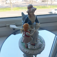 Thumbnail for Vintage Lady Porcelain And Girl Figurine Hand Painted Lace Detail see the pics.16