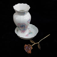 Thumbnail for Aynsley Little Sweetheart Vase with Underplate Floral Bone China United Kingdom1
