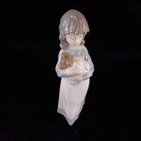 Thumbnail for Elegant NAO by Lladró Figurine - Girl with Puppy (1990) bookcase figure Spain2