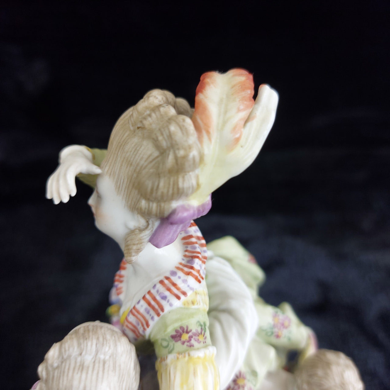 Antique Dresden Style Porcelain Figurine The Broken Bridge Michel Victor Acier10