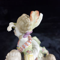 Thumbnail for Antique Dresden Style Porcelain Figurine The Broken Bridge Michel Victor Acier10