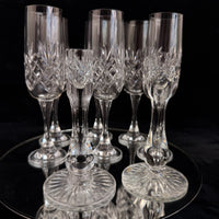 Thumbnail for Vintage Cut Crystal Glassware Set – 6 Champagne Flutes & 2 Candlestick Holders2