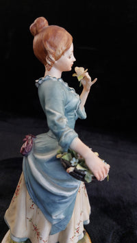 Thumbnail for Capodimonte sign lady Figurine by Irene Tuzzi Flowers Basket 10