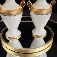 Thumbnail for Pair of La Reine Limoges Porcelain Vases Gold Gilt Romantic Courting Couple13
