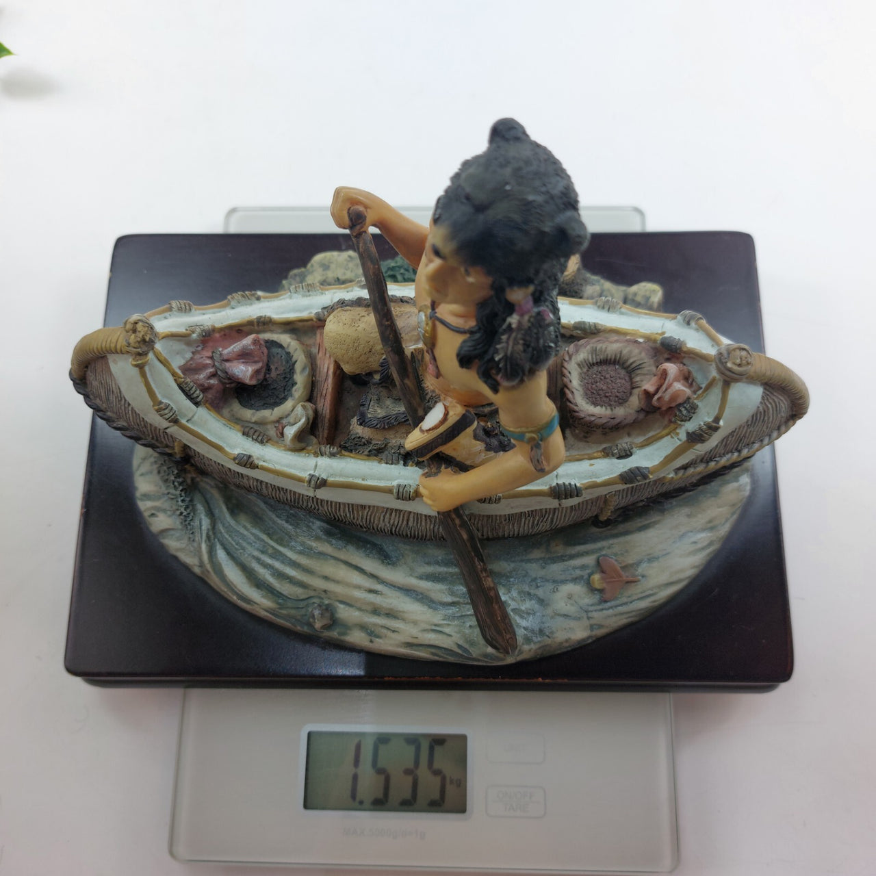 Academy Native American Canoe Sculpture Figurine Collectible 6.5" United States17