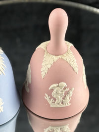 Thumbnail for Wedgwood Jasperware Bell Set – 1999 Blue Christmas & Pink Cherub – England3
