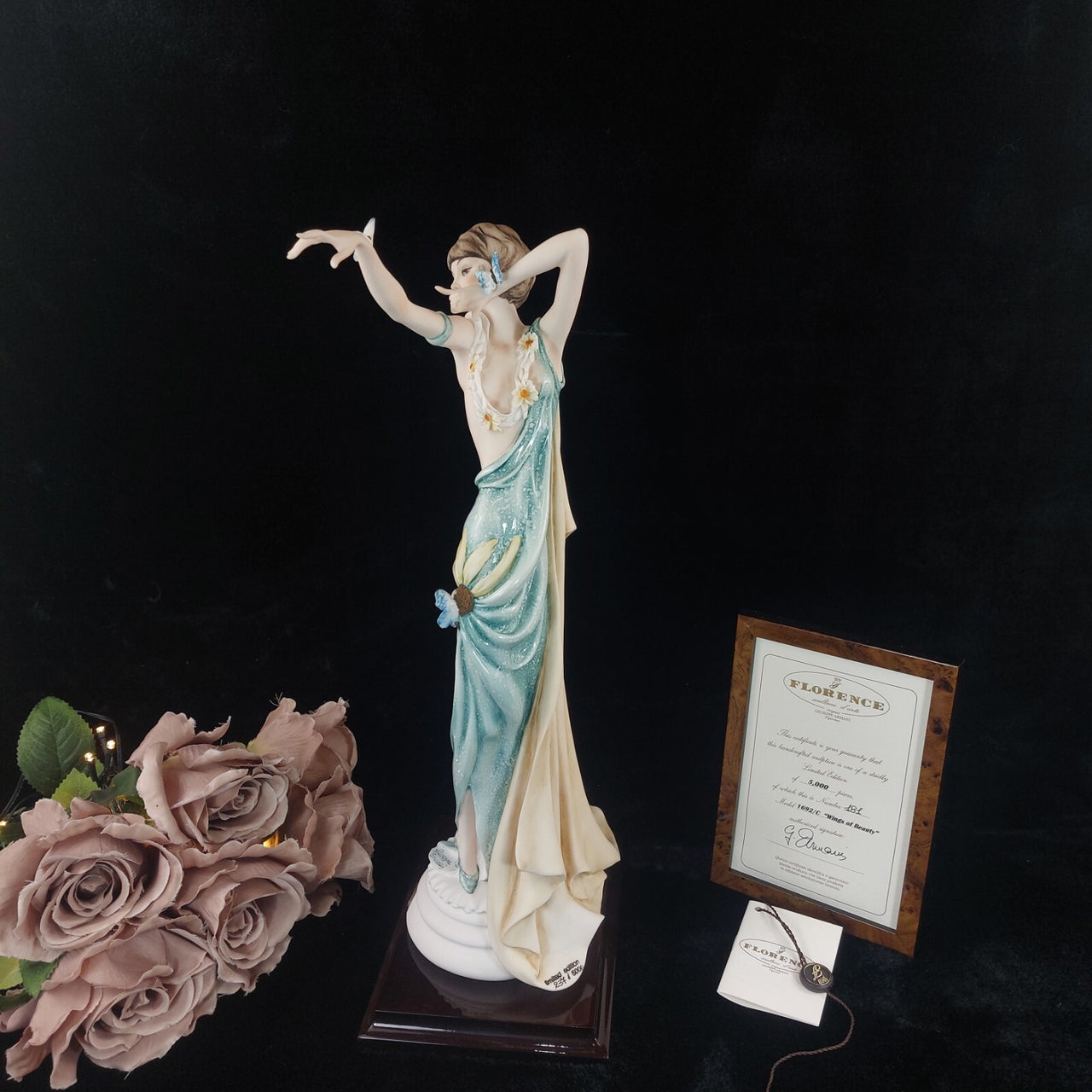 Florence Armani lady figurine Wings of Beauty Box & COA Limited Edition lux deco1