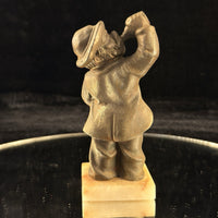 Thumbnail for Drunkard Bronze Figurine on Marble Base Man Drinking Bottle 5” Bar Art Vintage9