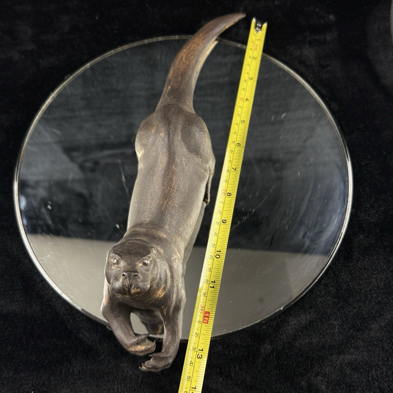 Signed Otter Sculpture Set Bronze Effect Ceramic 1992 Wildlife Figurines Decor12
