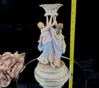 Thumbnail for Antique NH Porcelain Two Greek Goddesses Figurine Candle Holder Classical Decor6