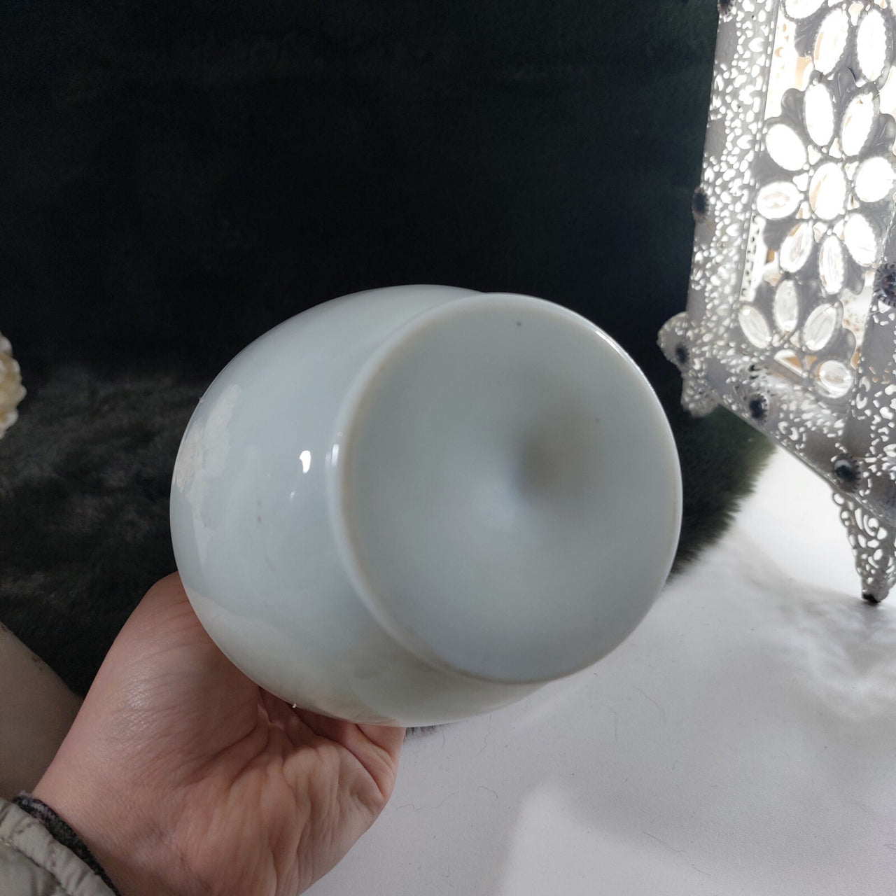 Rare Pair Antique of Hand-Painted Satin Glass Vases Milk Flowers Decor Porcelain5