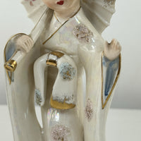 Thumbnail for Vintage Geisha Girl Figurines Pair 9” Ceramic Japan Style Kimono Parasol & Drum14