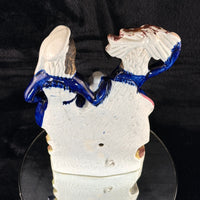 Thumbnail for 19th Century antique Staffordshire Pottery Large Figure Couple Flatback repaired10