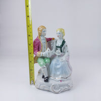 Thumbnail for Rare Tea Porcelain Time figurine , Pink and Blue Accents victorian style deco 7