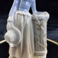 Thumbnail for Antique Porcelain Lady Figurine Blue Dress 5.5 in Hand Painted Floral pics see5