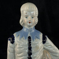 Thumbnail for Antique Porcelain Colonial Figurine White Blue Gold Trim 11