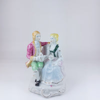 Thumbnail for Rare Tea Porcelain Time figurine , Pink and Blue Accents victorian style deco 7