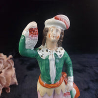 Thumbnail for Staffordshire Man Figurine Holding Grapes Antique Porcelain 10