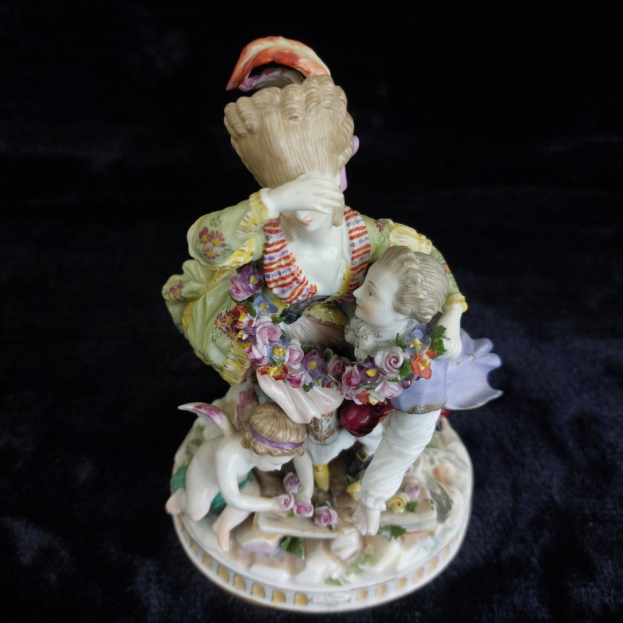 Antique Dresden Style Porcelain Figurine The Broken Bridge Michel Victor Acier2