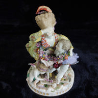 Thumbnail for Antique Dresden Style Porcelain Figurine The Broken Bridge Michel Victor Acier2