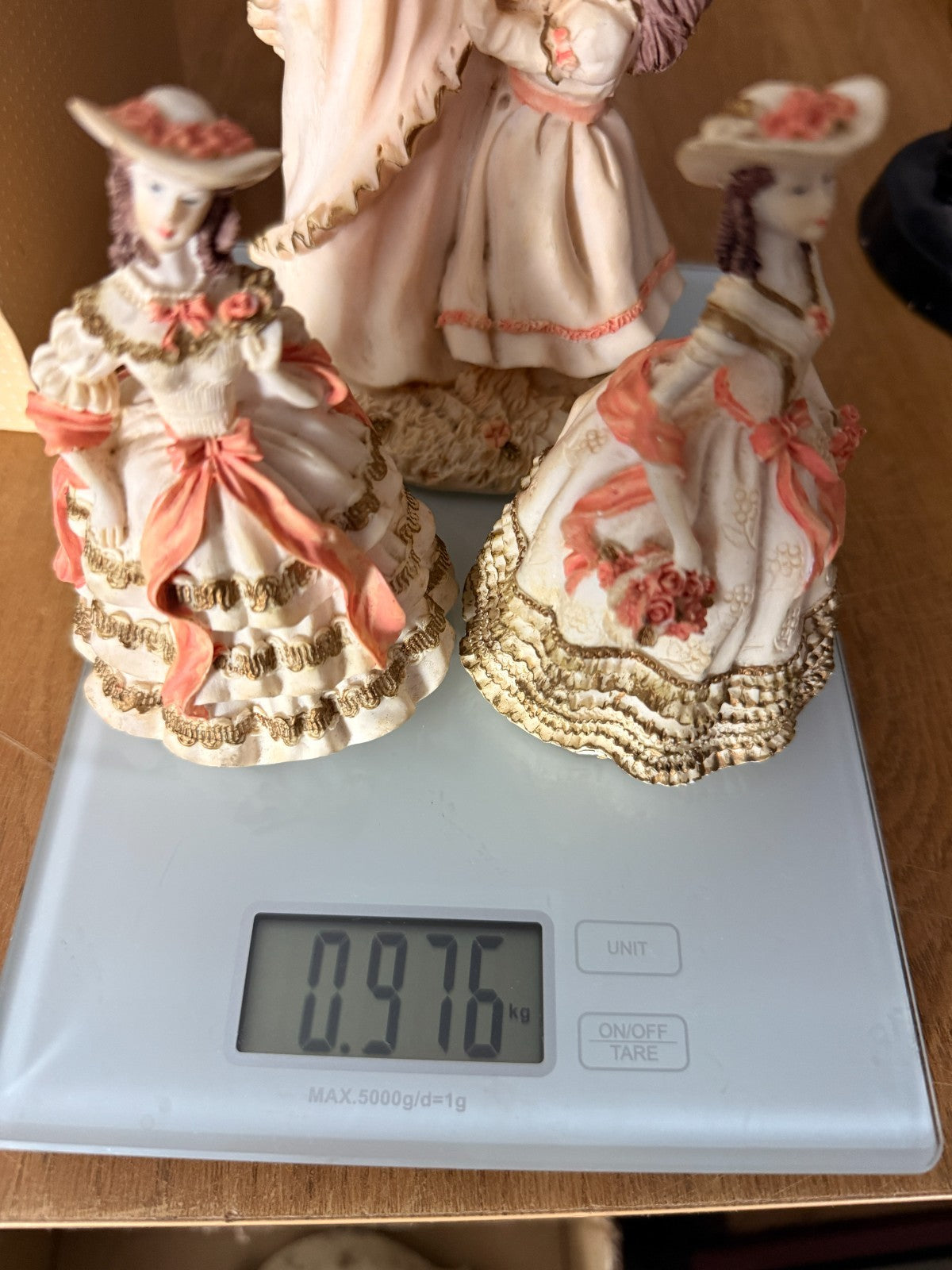 Vintage Sudehl Figurine Set of 3 Victorian Lady & Daughters Hand Painted Statues13