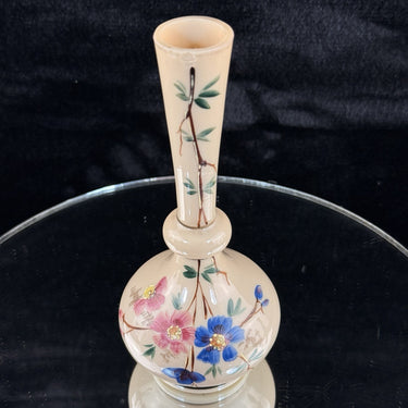 Antique Milk Porcelain Bud Vase Floral Branch Art Nouveau Style decor China1