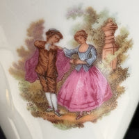 Thumbnail for Pair of La Reine Limoges Porcelain Vases Gold Gilt Romantic Courting Couple3