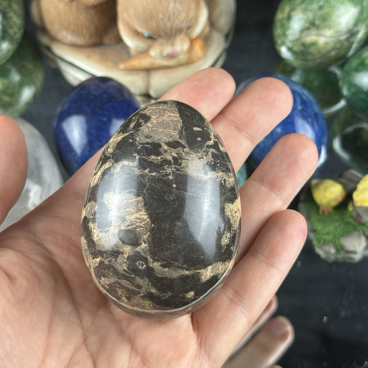 Marble Stone Eggs Set of 10 Polished Natural Onyx Alabaster Easter Decor8
