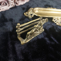 Thumbnail for Vintage Brass Desk Set – Letter Holder, Rococo Tray pen holder & Letter Opener9