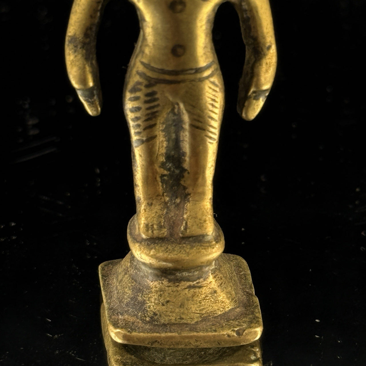 Antique 1800s Brass Tribal Figurine India Folk Art Deity Statue Handmade de 2.5”8