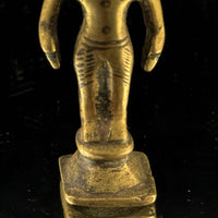 Thumbnail for Antique 1800s Brass Tribal Figurine India Folk Art Deity Statue Handmade de 2.5”8