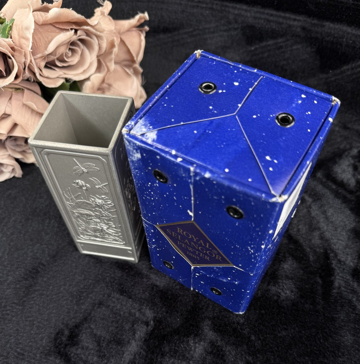 Royal Selangor Pewter Vase / Pencil Holder with orig Box Pen Pencil Caddy PEWTER2