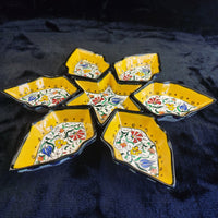Thumbnail for Ceramic Floral Yellow Star Dish Set – Turkish Style 7-Piece Decorative Handmade3