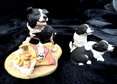 2 Border Fine Arts Dog Figurines 