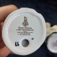 Thumbnail for Royal Doulton 1980s Brambly Hedge Mice Figurines Set Lord Lady Woodmouse Base8