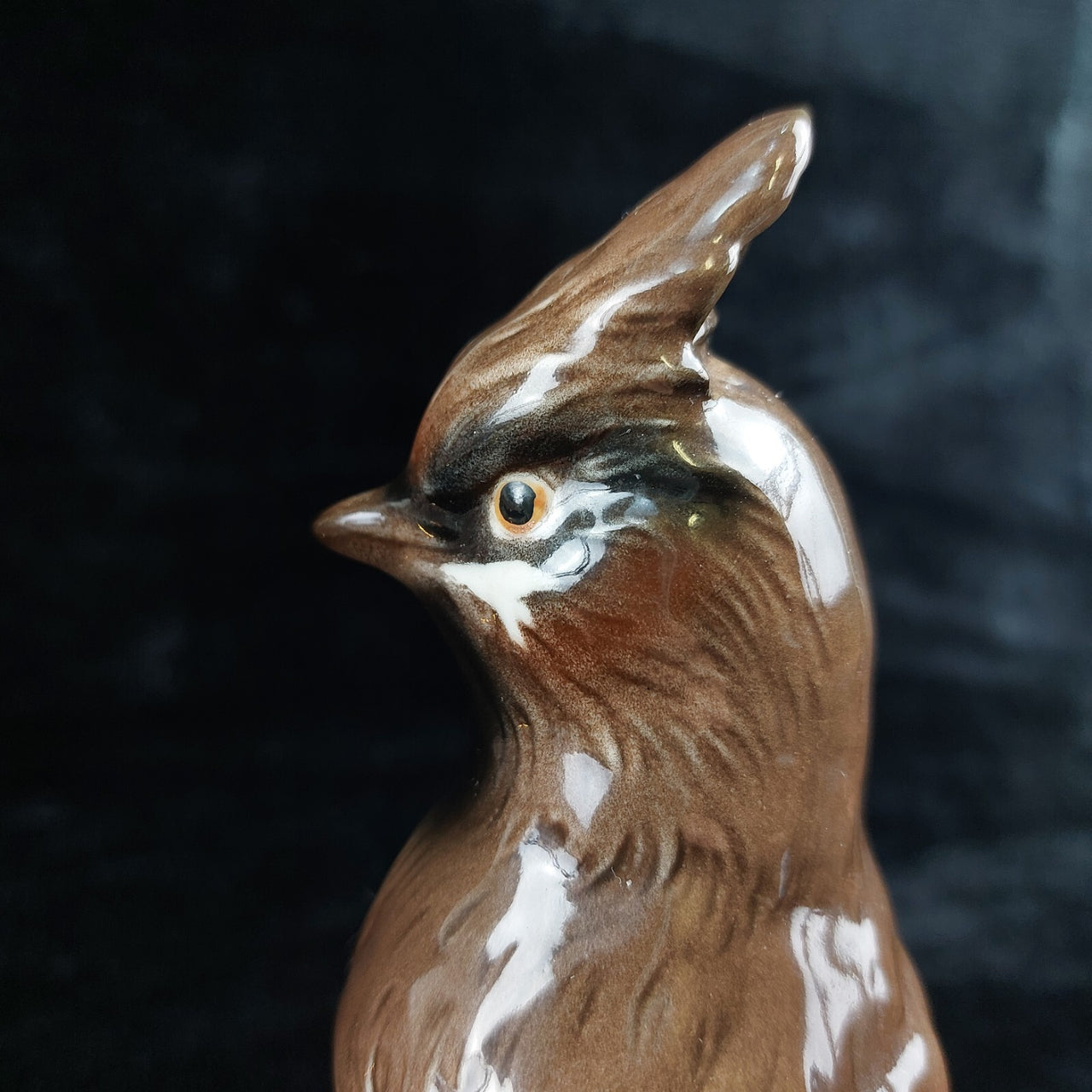 1967 Goebel bird Porcelain figurine Cedar Waxwing - 7" CV90 rare Germany Brown12