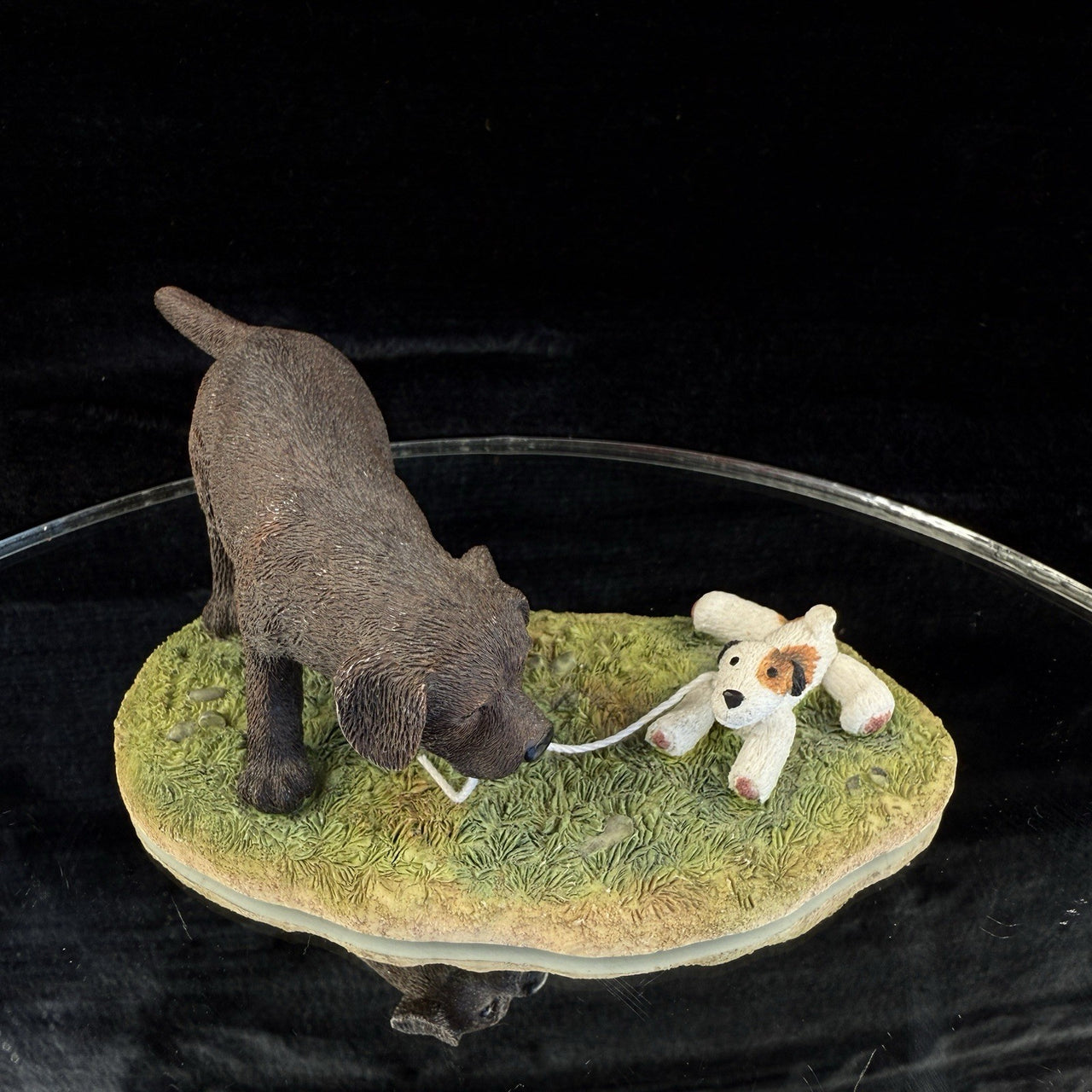 Border Arts Fine Studio "Puppy Trouble" Figurine Puppy On A String (Chocolate)1