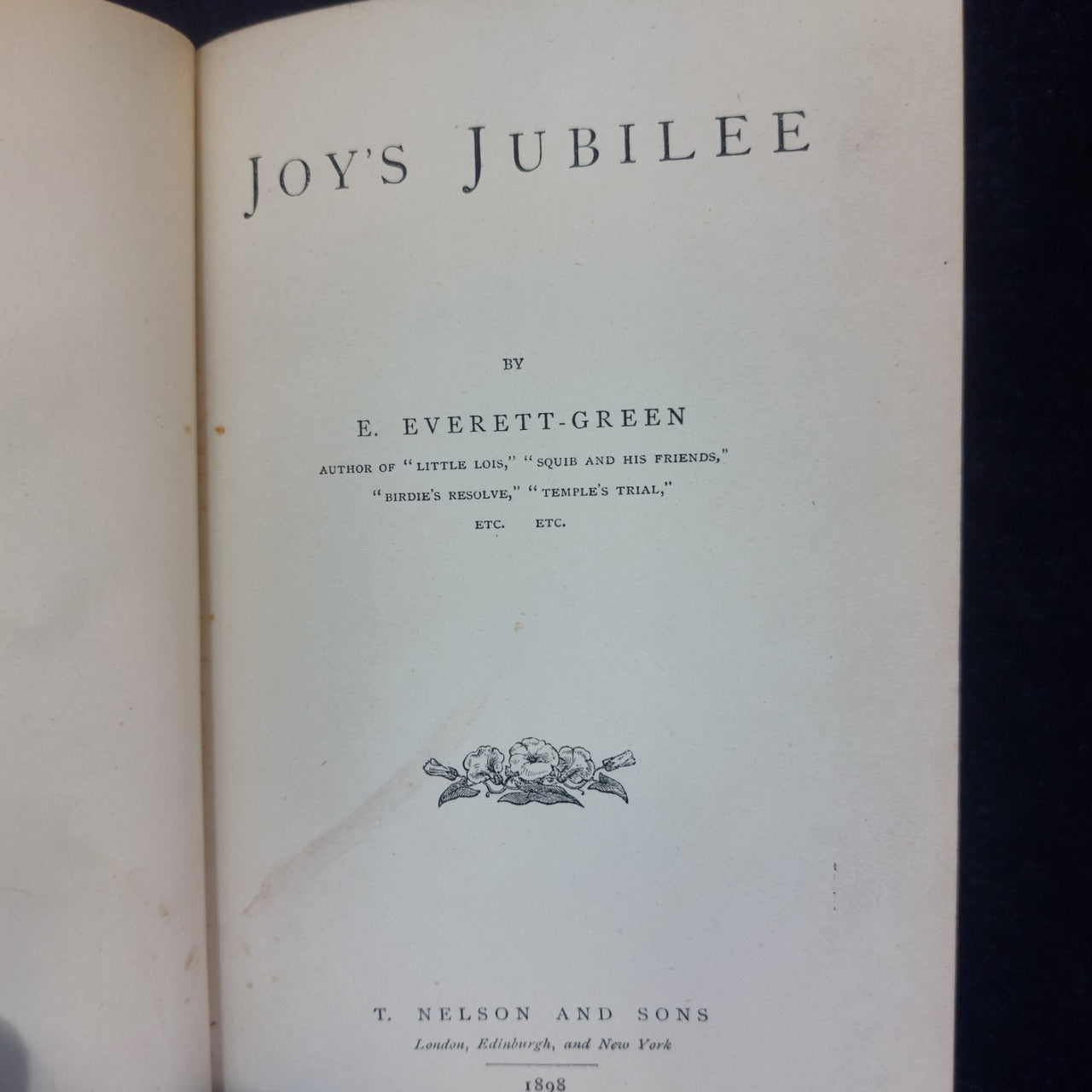 T. Nelson Joy's Jubilee  1898  Book Acceptable Worn Victorian Cover Floral Art6
