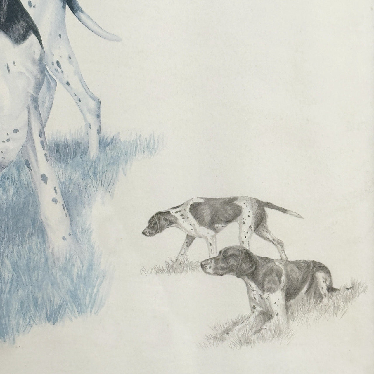 Nigel Hemming Hunting Dogs Pointer Print Framed English Sporting Dog Art Pair 6