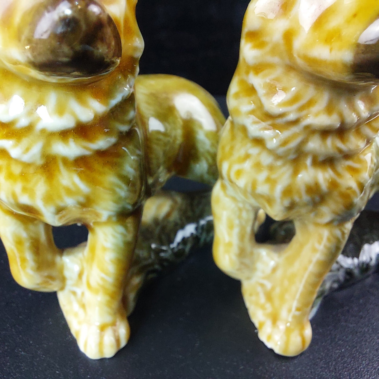Wade German Shepherd Porcelain Pair Dog Figurines England Vintage Set ears chip8