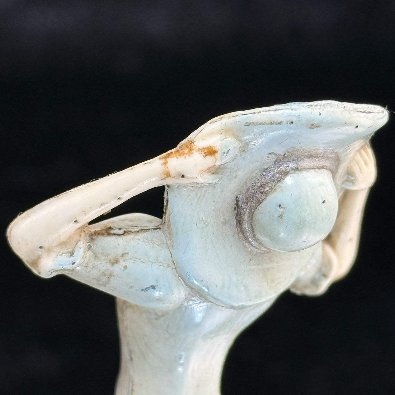Celluloid Miniature Lady Figurine – Art Deco 1920s Style Woman in Blue Hat– 4”6