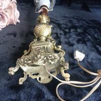 Thumbnail for Stunning French Brass Table Lamp Ornate Rococo Base, Working, 18in Tall Heavy17