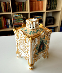 Thumbnail for Rare Antique Porcelain Victorian Potpourri Jar /vase/ box German/Dresden Style18