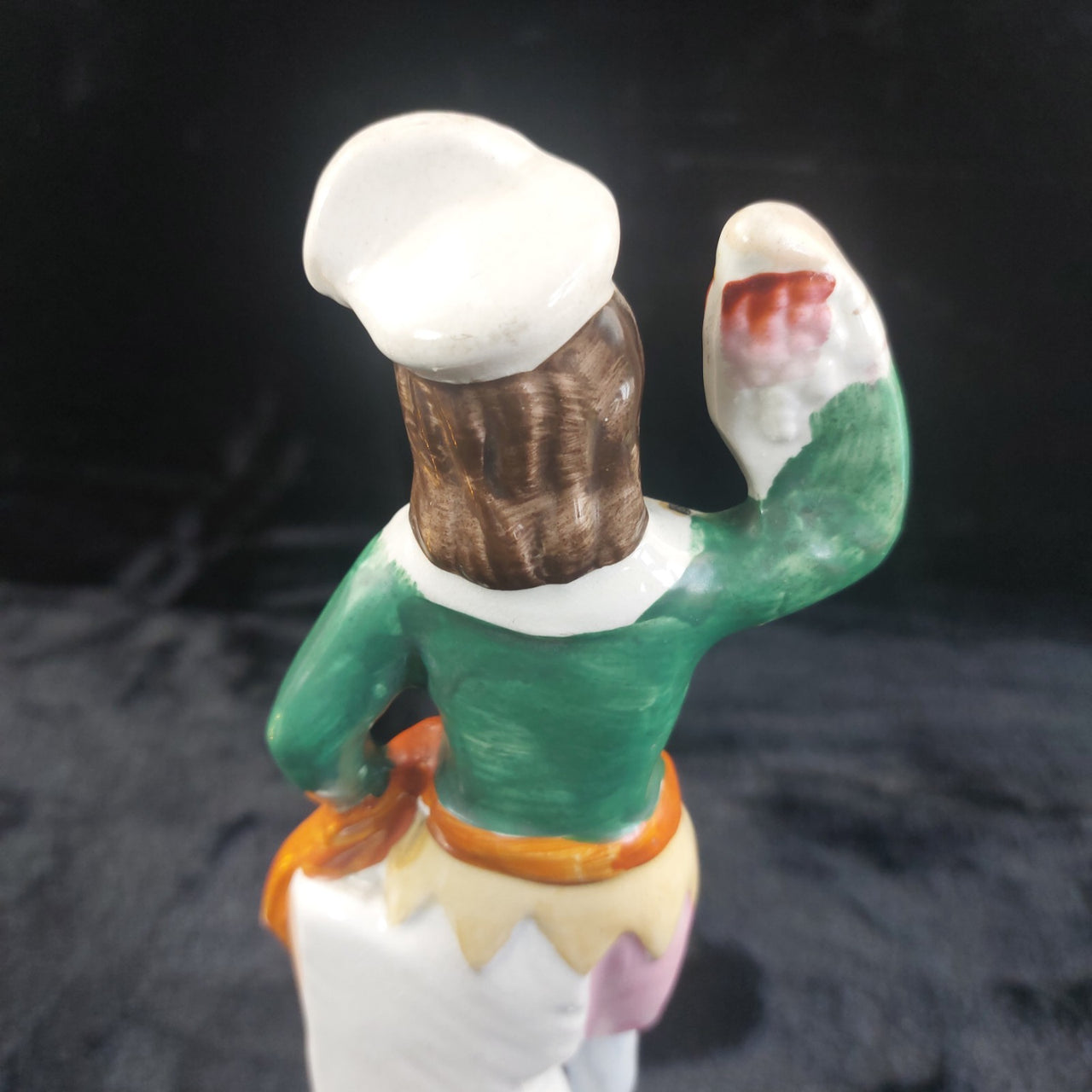 Staffordshire Man Figurine Holding Grapes Antique Porcelain 10" Statue decor.7