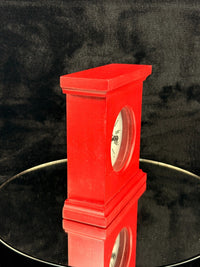 Thumbnail for Mayfair & Co Red Mantel Clock Quartz Roman Numerals Retro Shelf Clock 20cm Batte10