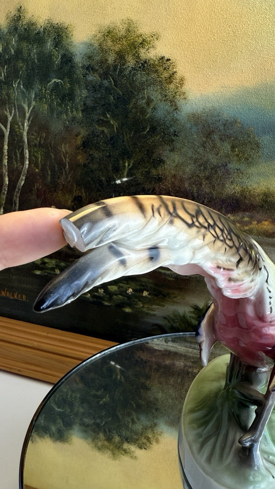Rare Art Deco Keramos Wien Porcelain Golden Pheasant Figurine - Made in Austria6