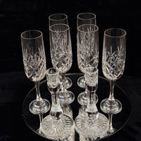 Thumbnail for Vintage Cut Crystal Glassware Set – 6 Champagne Flutes & 2 Candlestick Holders18