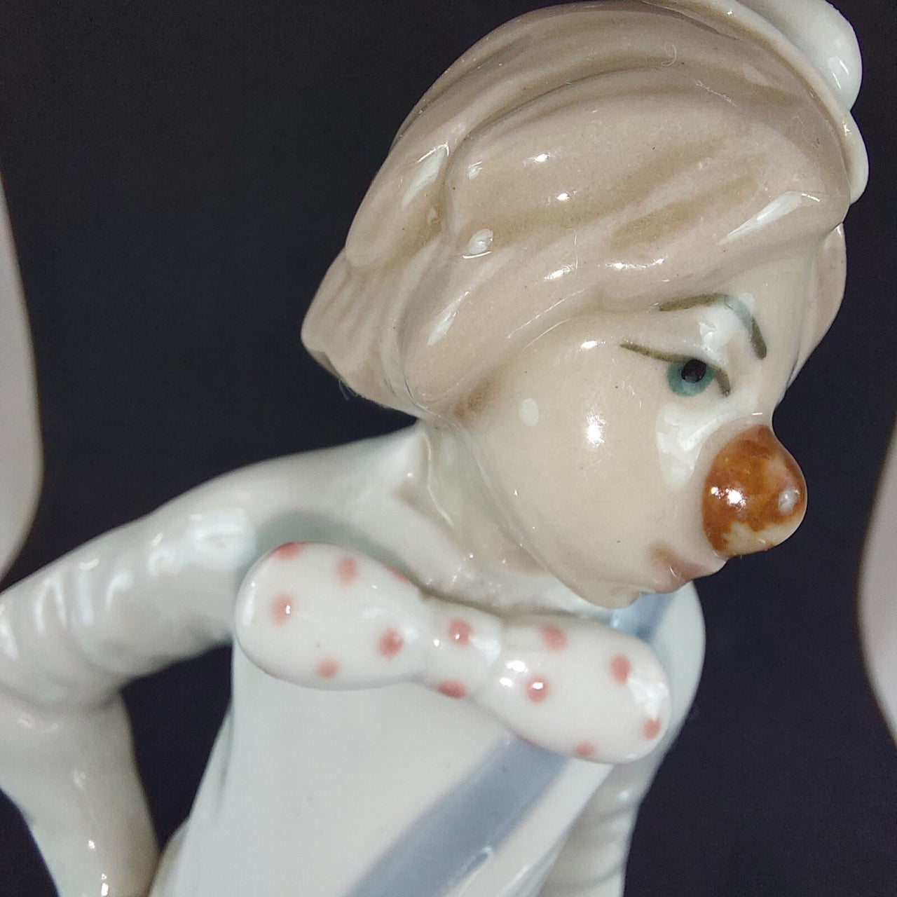 Casades Clown Bag with Porcelain Figurine Collectible from Spain, 6in blue deco11