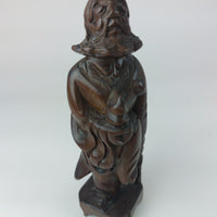 Thumbnail for Antique Style Chinese Qing Dynasty Nanmu Wood Carved Figure  Robed Staff 6